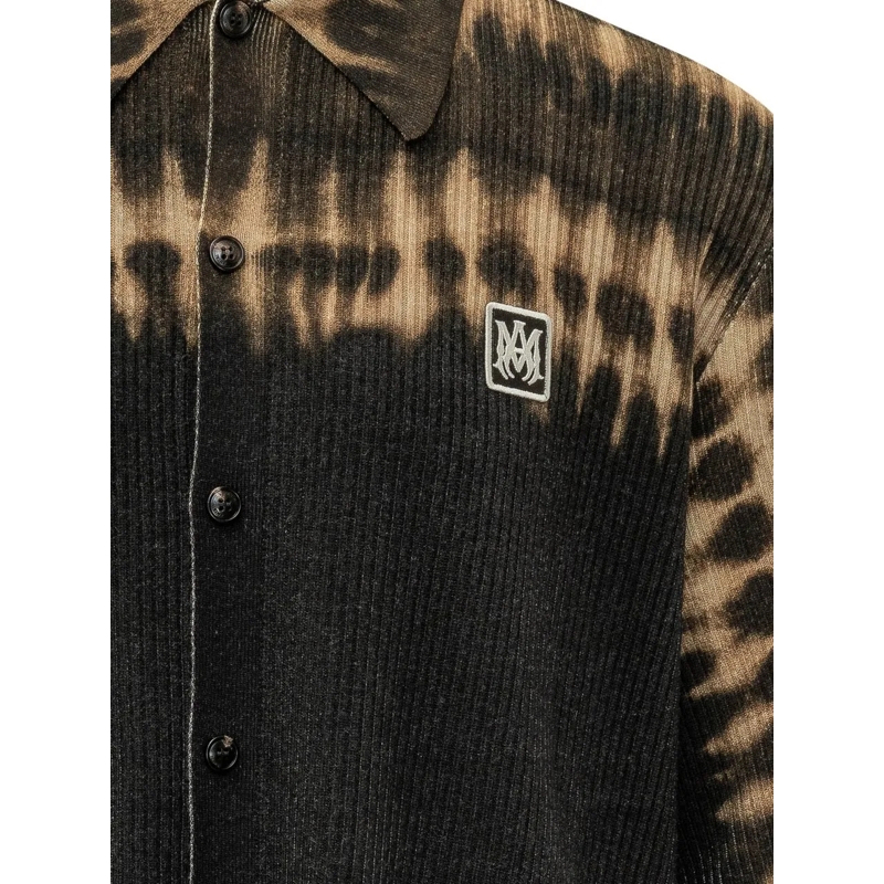 Amiri Legeres Oberteil Camicia Tie Dye con Patch Logo schwarz(Image 3)