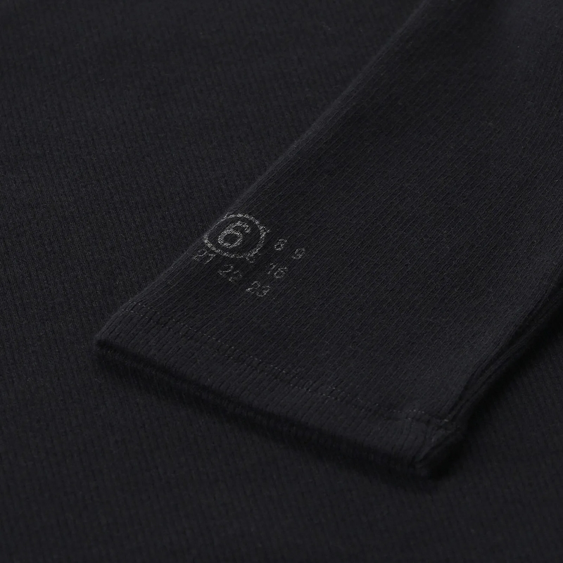 MM6 Maison Margiela 3/4-Arm-Shirt T-Shirt aus Baumwolle & Schurwolle schwarz(Image 6)