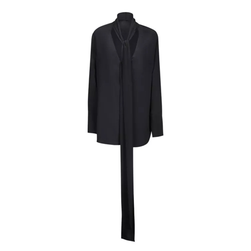 Givenchy Silk Blouse With Lavalliere Collar Black 