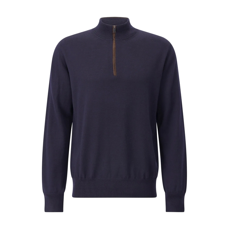 Eton Pull Troyer aus Wolle Dunkelblau