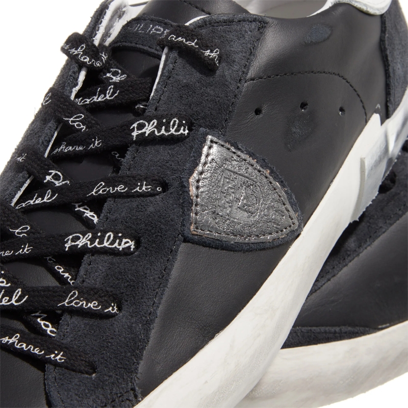 Philippe Model Low-Top-Sneaker Prsx Low Woman Foxy Lamine' Noir Argent(Image 11)