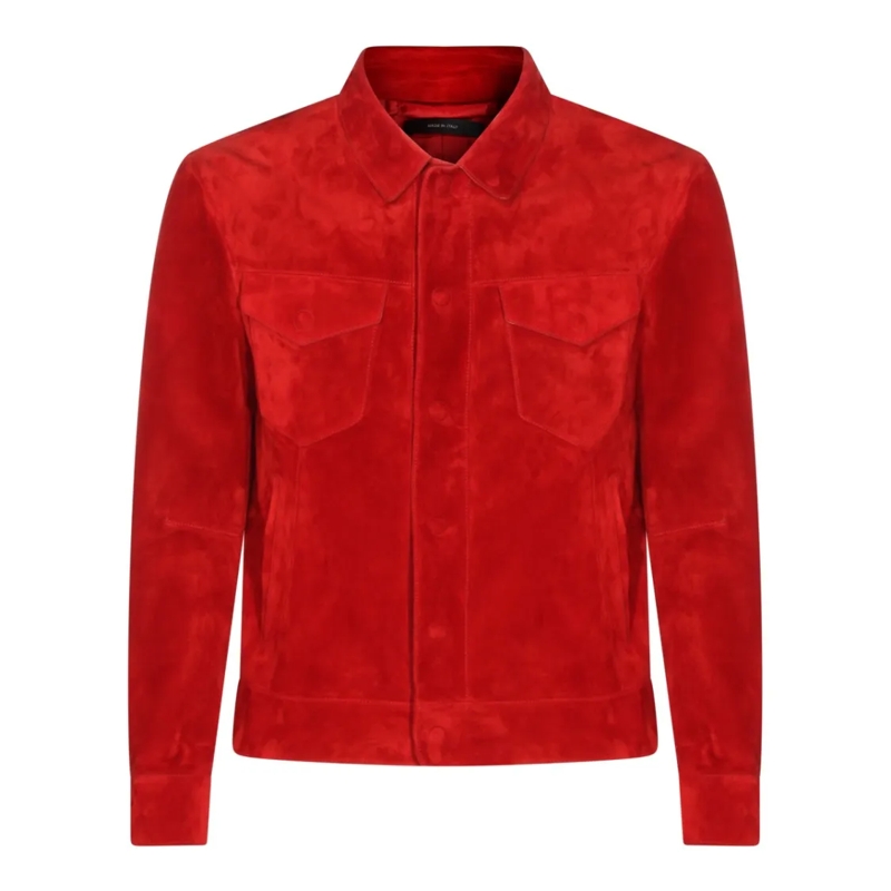 Tom Ford  Tailored Red Suede Jacket Red