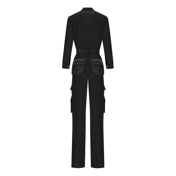 Elisabetta Franchi ELISABETTA FRANCHI SCHWARZES CARGO JUMPSUIT schwarz Kleider