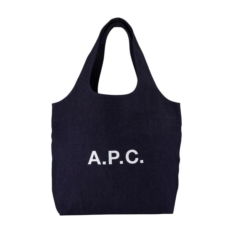 A.P.C. Fourre-tout Ninon Tote Bag - Cotton - Blue Blue