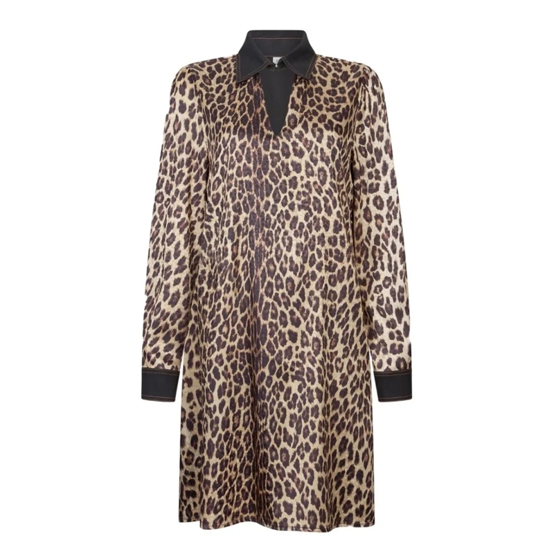 LIU JO Mini-jurk Short Stretch Dress With Animal Print Grey