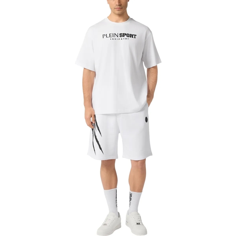 Plein Sport T-Shirt Round Neck T-Shirt Reflective Scratch weiss(Image 4)