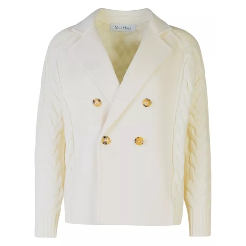 Max Mara Micio' White Wool Blend Cardigan White 