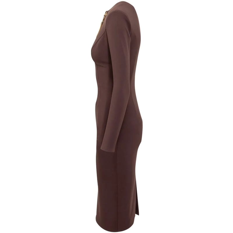 Elisabetta Franchi Robe midi Elisabetta Franchi Abito con Dettagli Gioiello braun(Image 3)