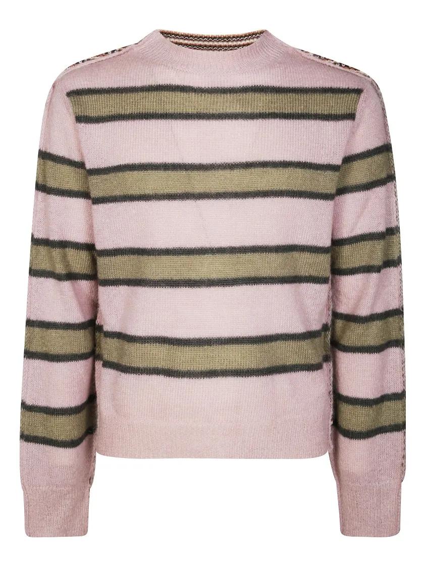 Thumbnail - Marni - Relaxed Fit Striped Knit Sweater - Größe 48 - bunt
