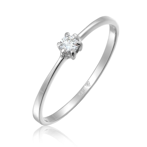 Elli Ring Ring Verlobungsring Diamant 0.11 ct. 585 Weißgold weiss