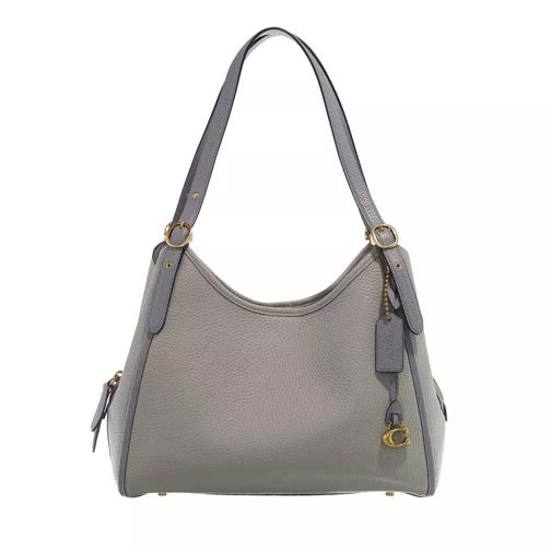 Coach Colorblock Leather Lori Shoulder Bag Dove Grey Rymlig shoppingväska