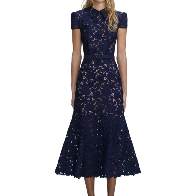 Self Portrait Midikleid Dresses Blue blau