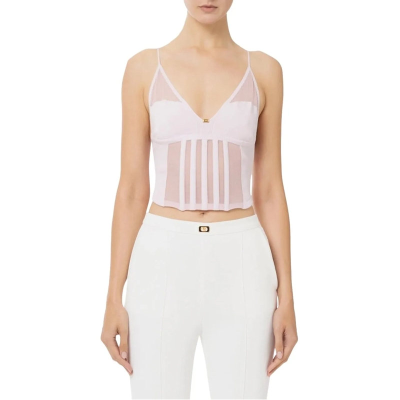 Elisabetta Franchi T-shirt Top Ivory weiß
