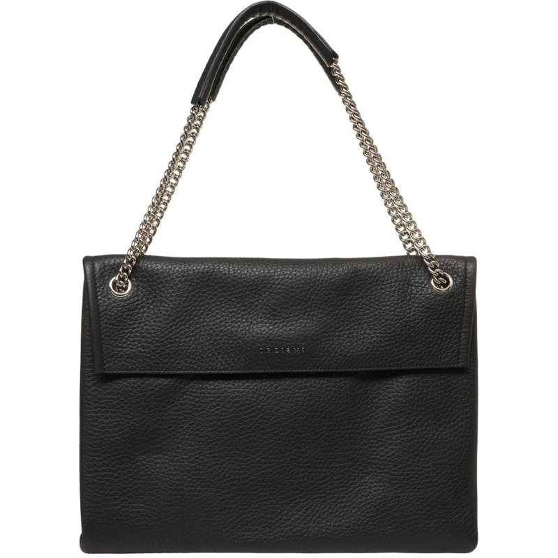 Orciani Schultertasche Grained leather shoulder bag schwarz