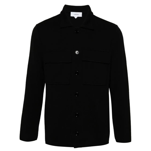 Lardini Übergangsjacke Black Virgin Wool Jacket Black