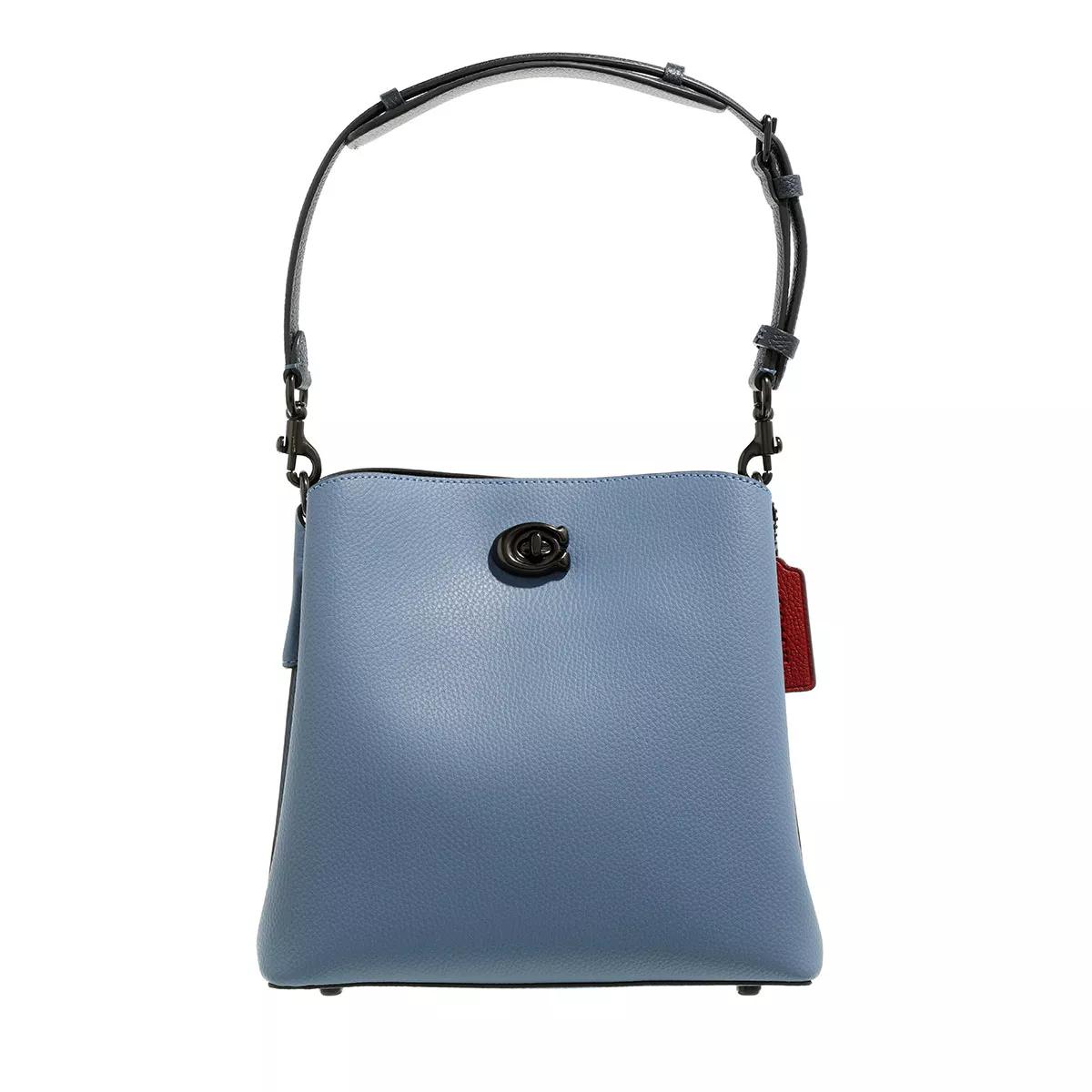 Coach Colorblock Leather Willow Bucket Washed Chambray Multi Bucket Bag