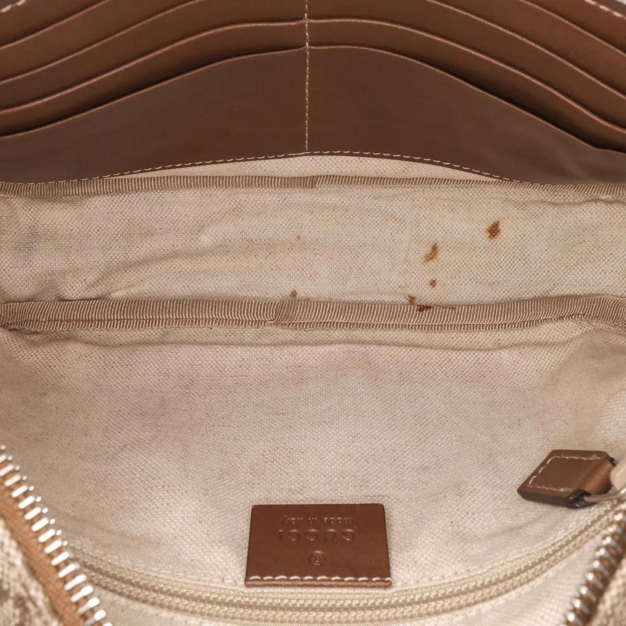 Thumbnail - Gucci Clutches - 2016-2024 Diamante Coated Canvas Clutch - Gr. unisize - in Braun - für Damen