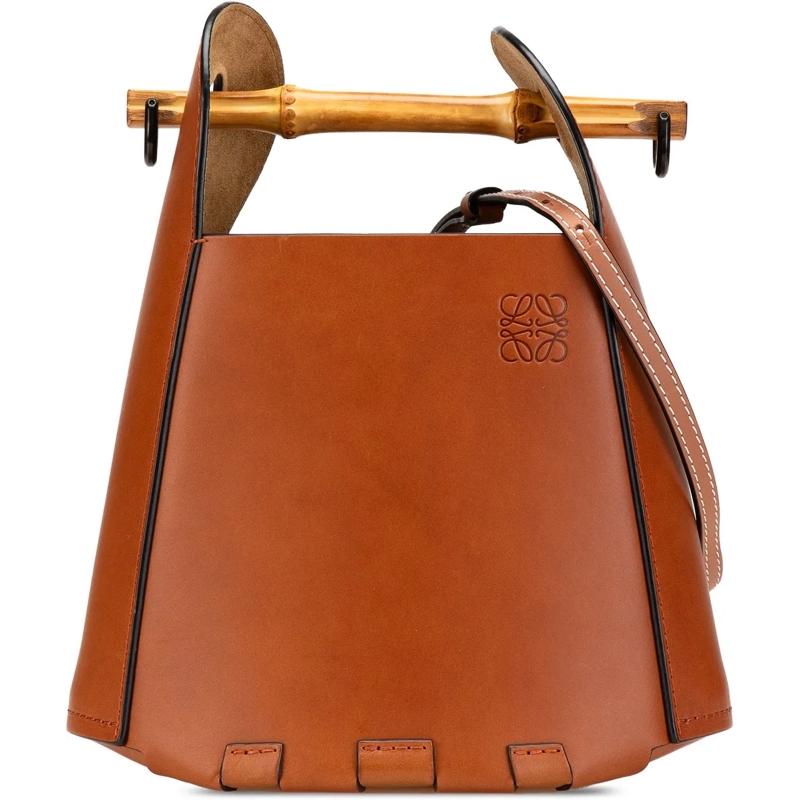 Loewe Schultertasche Calfskin Bamboo Bucket Bag braun