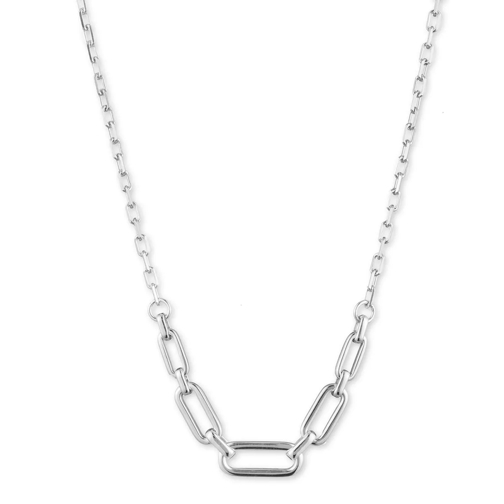 Lauren Ralph Lauren NK Link Frontal Necklace Silver Korte Halsketting