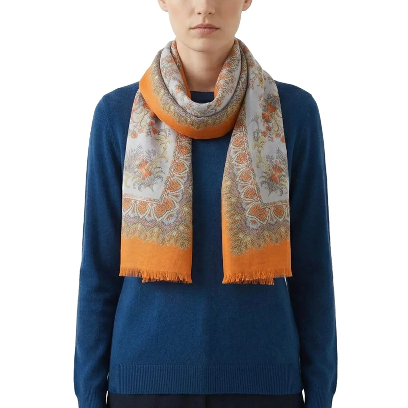 Etro Écharpe légère Tuch aus Baumwollmix mehrfarbig(Image 2)