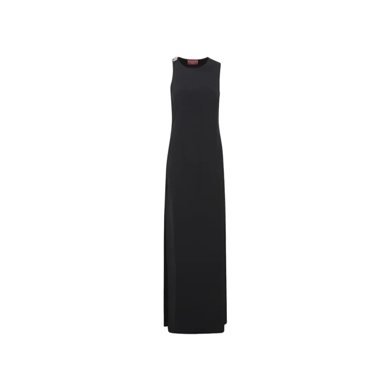 Gucci  Sleek Maxi Dress With Double-G Embellishment Black