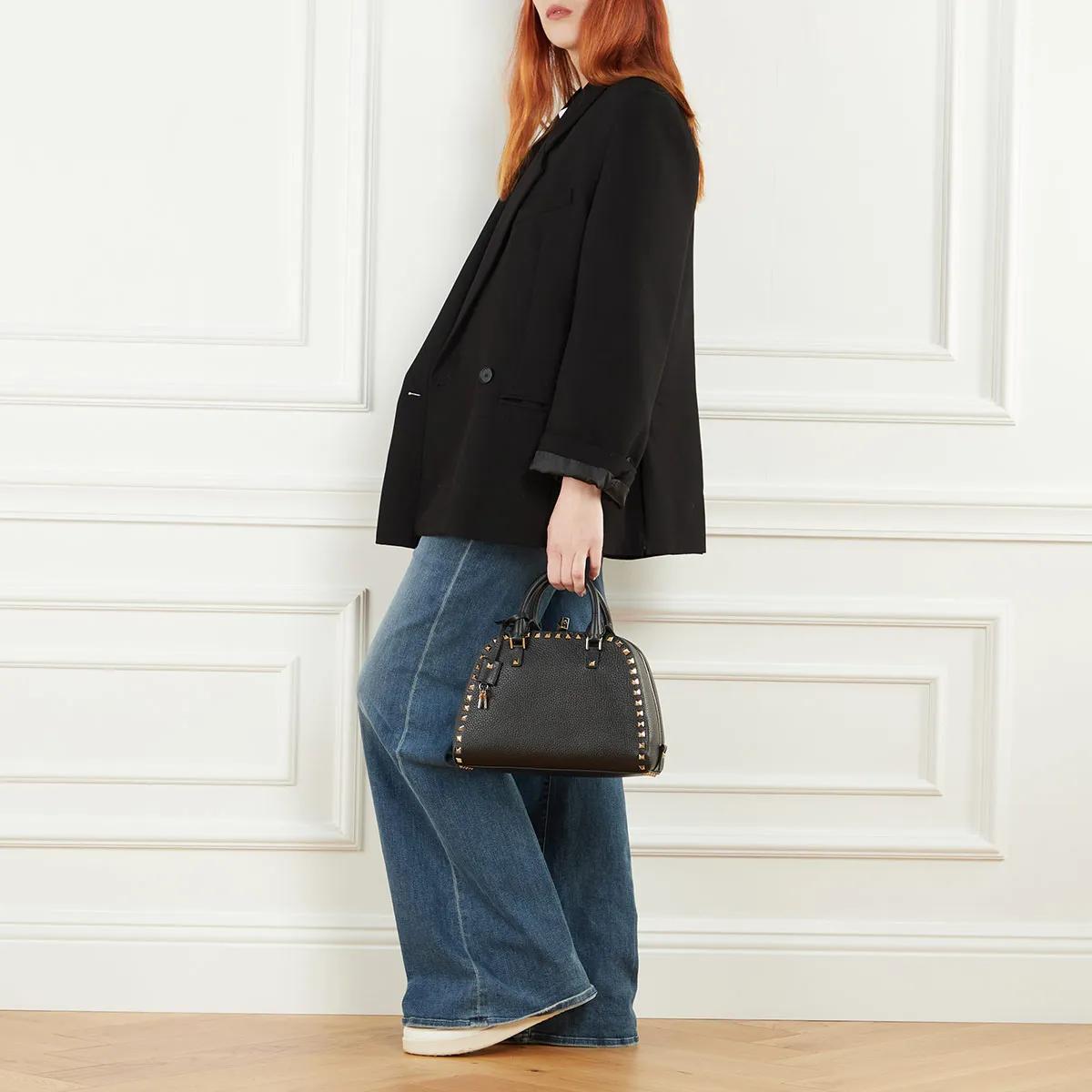 Valentino Garavani Satchels Rockstud Double Handlebag in zwart