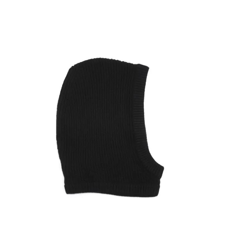 Rick Owens Mützen - Black Cashmere And Wool Ribbed Balaclava - Gr. ONE SIZE - in Schwarz - für Damen