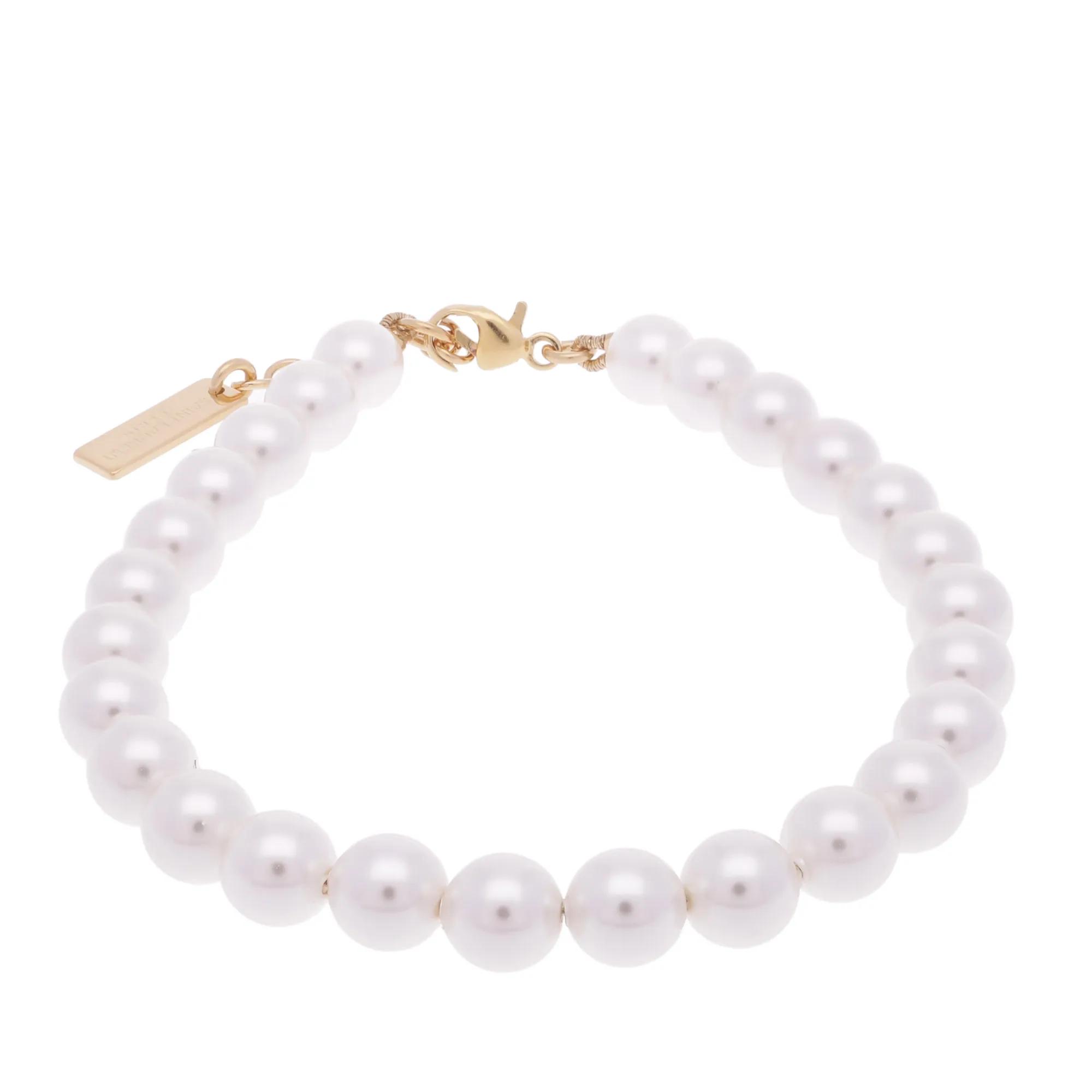 Saint Laurent Armband - Metal Pearl Bracelet - Gr. M - in Gold - für Damen