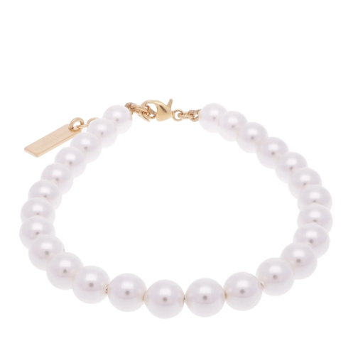 Saint Laurent Metal Pearl Bracelet Dore / Creme Armband