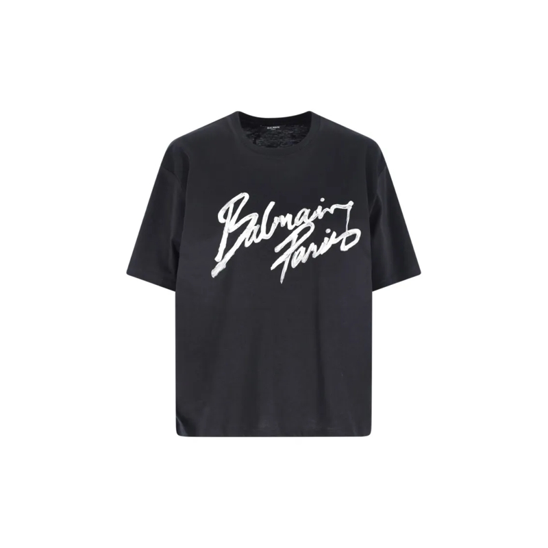 Balmain T-Shirt "Brush Print" T-Shirt – Black Black