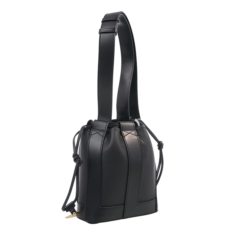 Lancel Buideltas Elles Grained Cowhide Leather - S Bucket Bag Black(Image 3)