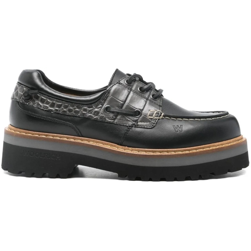 Woolrich Mocassin Flat Shoes Black schwarz