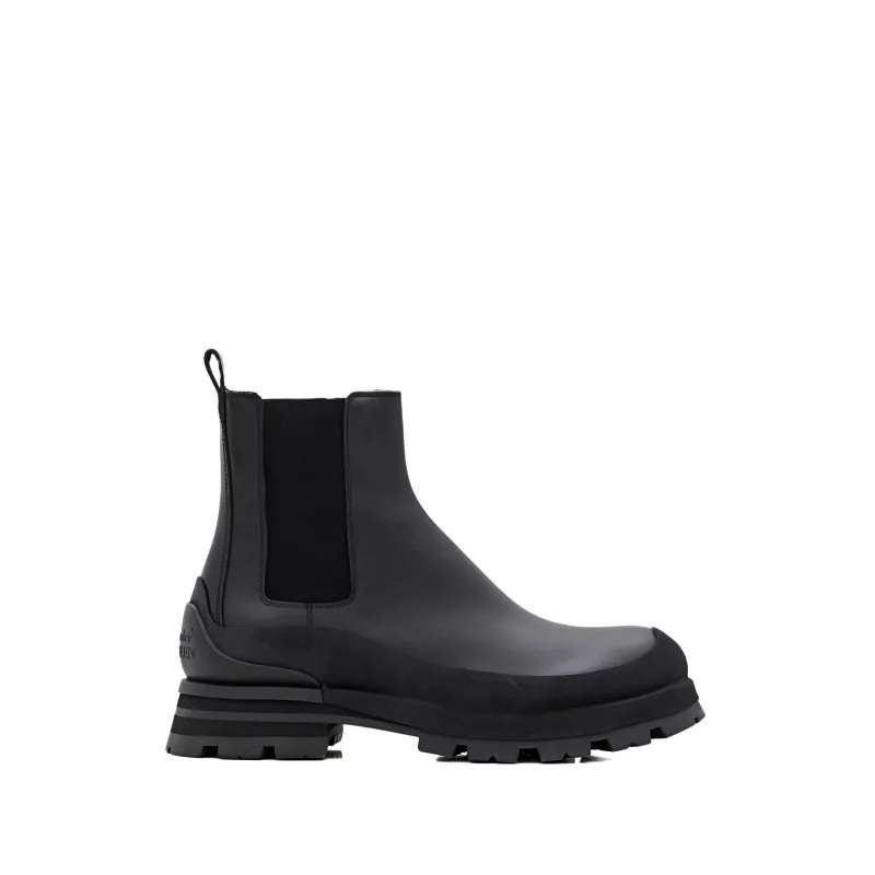 Alexander McQueen Stiefeletten Leather Ankle Boots Black