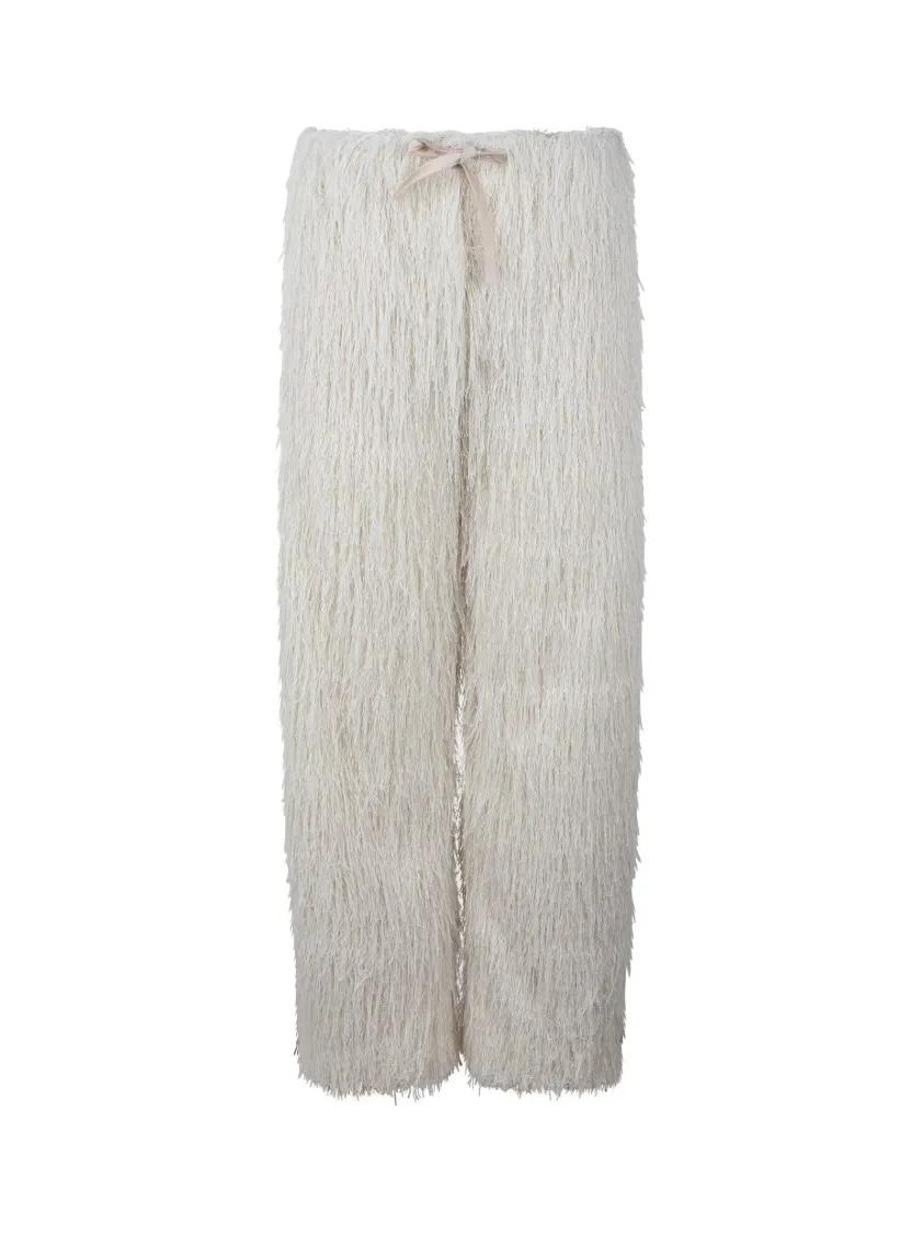 Thumbnail - Darkpark - Aria Fringe Paper Bag Trousers - Größe 38 - beige