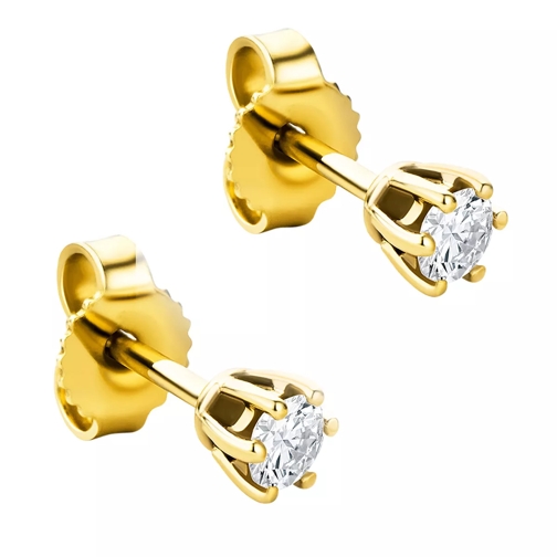 DIAMADA 14KT 0.25ct Diamond Earring Yellow Gold Orecchini a bottone