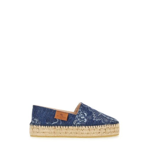Etro Ballerina Denim Espadrilles Blue