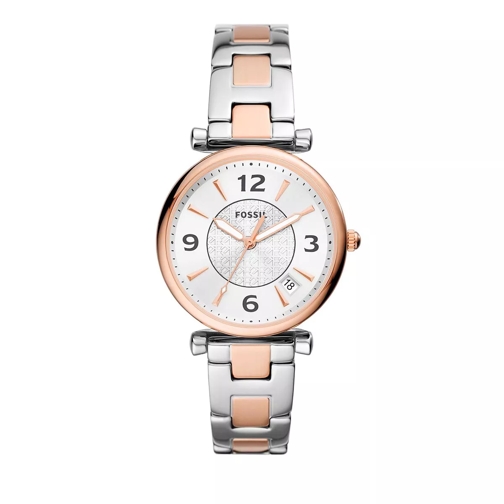 Fossil Carlie Three-Hand Date Stainless Steel Watch Bicolored Quartz Horloge