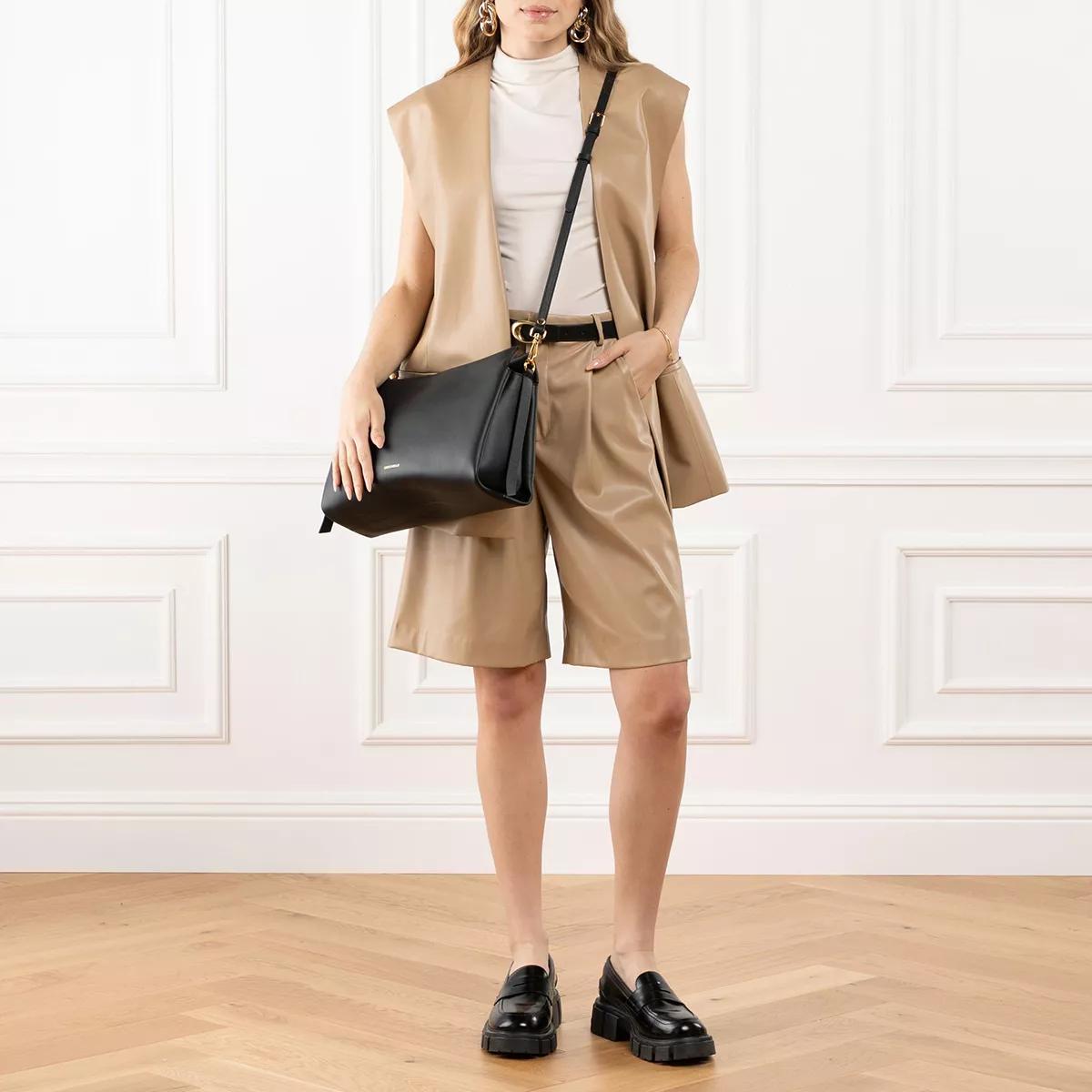 Coccinelle Garnet Leren Handtas met Gevlochten Handvat Brown Dames
