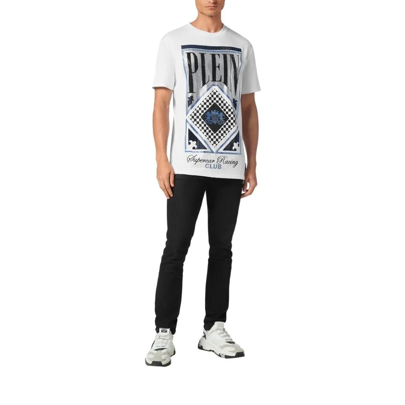 Philipp Plein T-Shirt T-Shirt Racing Mit Schmucksteinen weiss(Image 2)