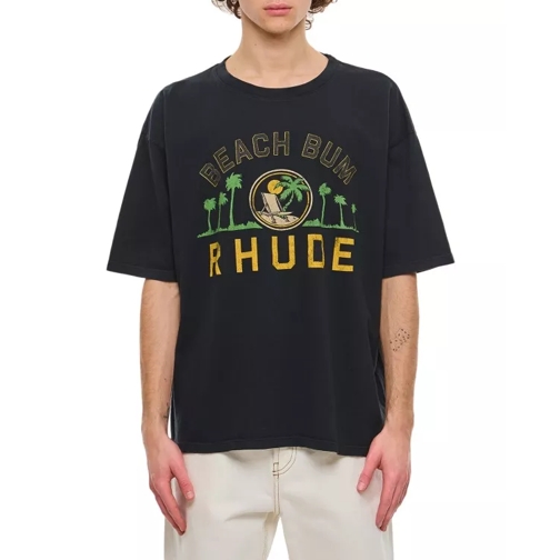 Rhude Palmera Cotton T-Shirt Black 