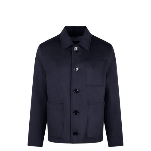 AMI Paris Boxy Buttoned Jacket Blue Hemden