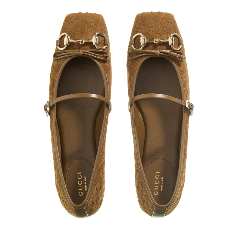 Gucci Ballerinas Horsebit Ballerina Brown(Image 6)