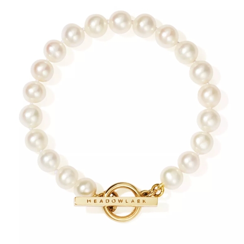 Meadowlark Fob Pearl Bracelet Gold Plated and 9ct Gold Mix Armband
