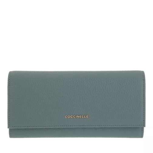 Coccinelle Metallic Soft Wallet Grainy Leather  Shark Grey Portefeuille continental