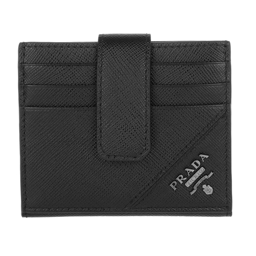 Prada Card Holder Saffiano Leather Black Korthållare