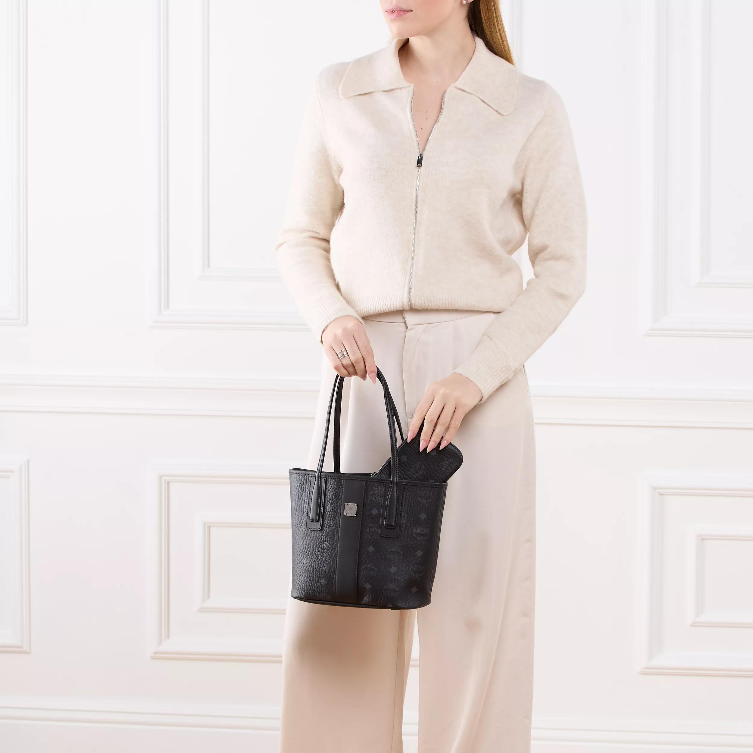 MCM Liz Vi Shopper Mni Bk Black Tote
