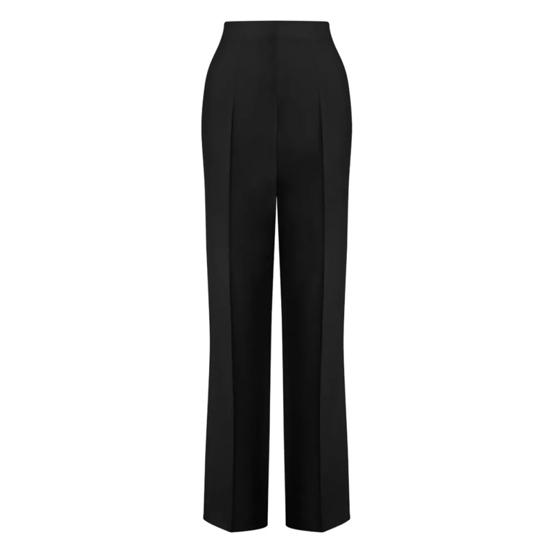 Alberta Ferretti  Tailored Straight-Leg Pants With Minimalist Design Black
