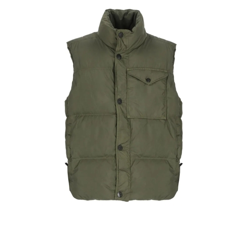 Stone Island Green High Neck Husky Green Vestes en duvet