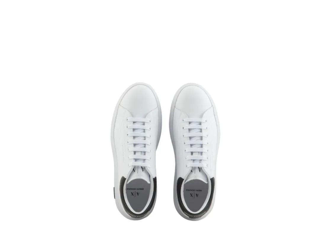 Thumbnail - Armani Exchange Low-Top Sneaker - Minimalist Leather Sneakers With Contrasting Heel - Gr. 43 (EU) - in Weiß - für Damen