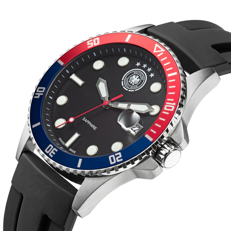 DFB Automatikuhr Quarzuhr DFB Herrenuhr mit Silikonarmband silber(Image 3)